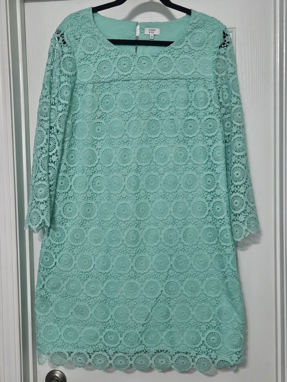 Crown & Ivy Mint Crochet Lace Dress